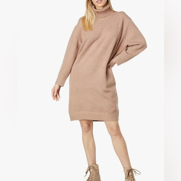 Lost + Wonder Hideaways Cafe Sweater Dress Khaki Tan - Picture 1 of 7